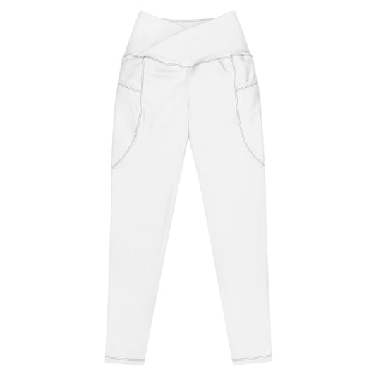 Crossover Pocket Leggings - Snow White - Physique Bodyware