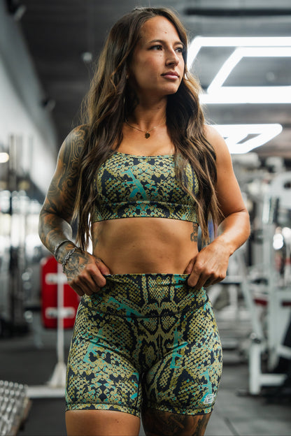 Women's High-Waisted Seamless Front Compression Training Shorts | Lethal Venom
