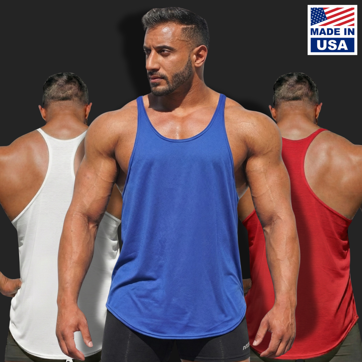 Stringer Tank (3-pack) - Red, White & Blue
