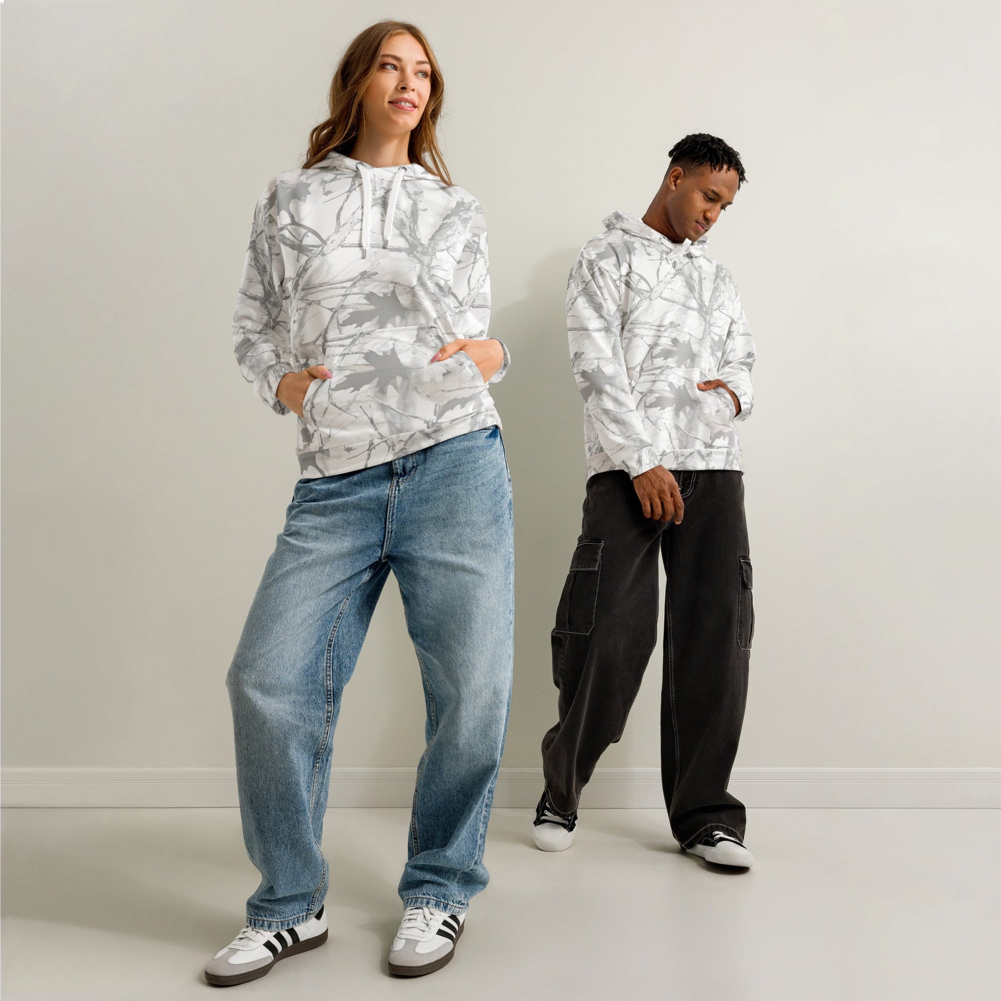 Lightweight Hoodie - White Snow Camo - Physique Bodyware
